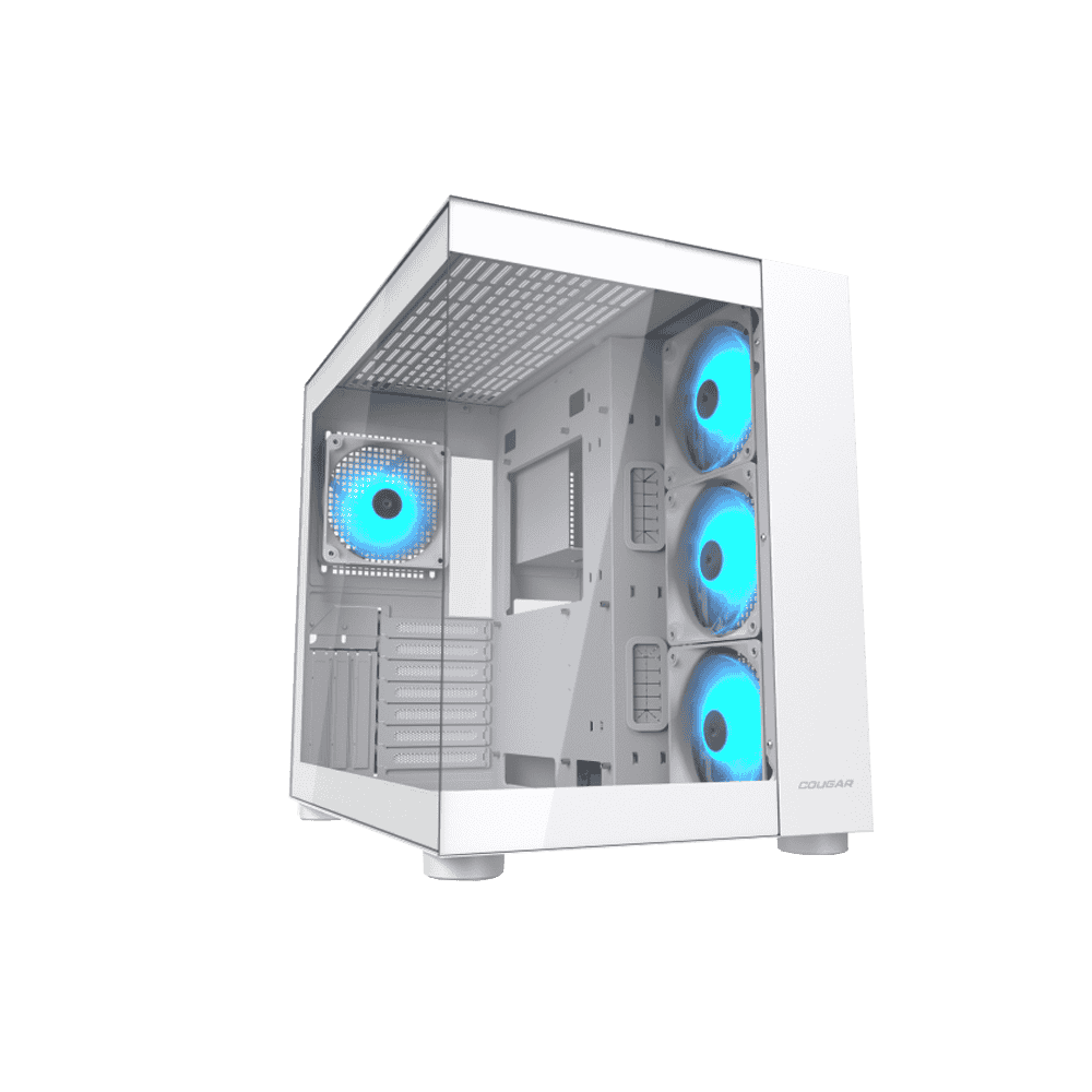 [SPE-16524] CAJA COUGAR FV150 VIDRIO TEMPLADO + 4 FAN ARGB BLANCA