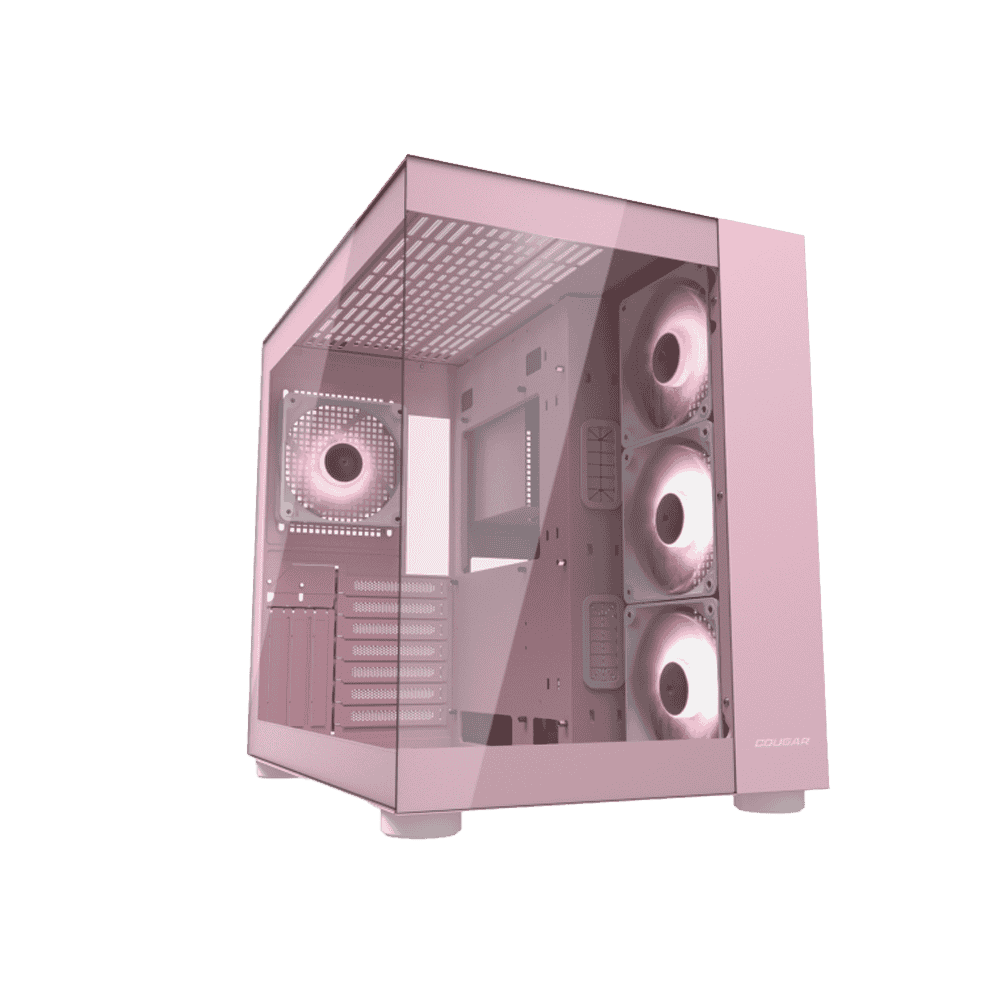 [SPE-16526] CAJA COUGAR FV150 VIDRIO TEMPLADO + 4 FAN ARGB ROSADA