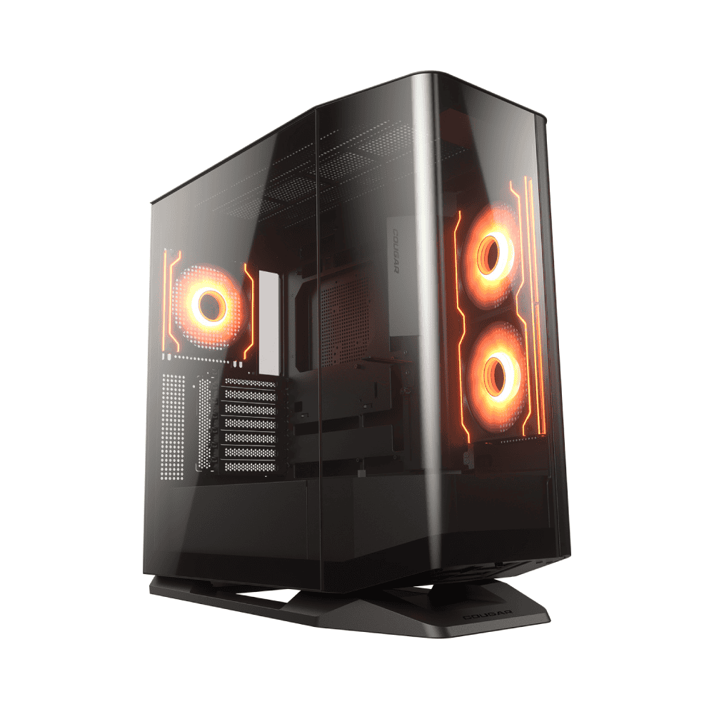 [SPE-16520-45494] CAJA COUGAR FV270 VIDRIO TEMPLADO + 4 ARGB NEGRO+ BASE LUMINOSA