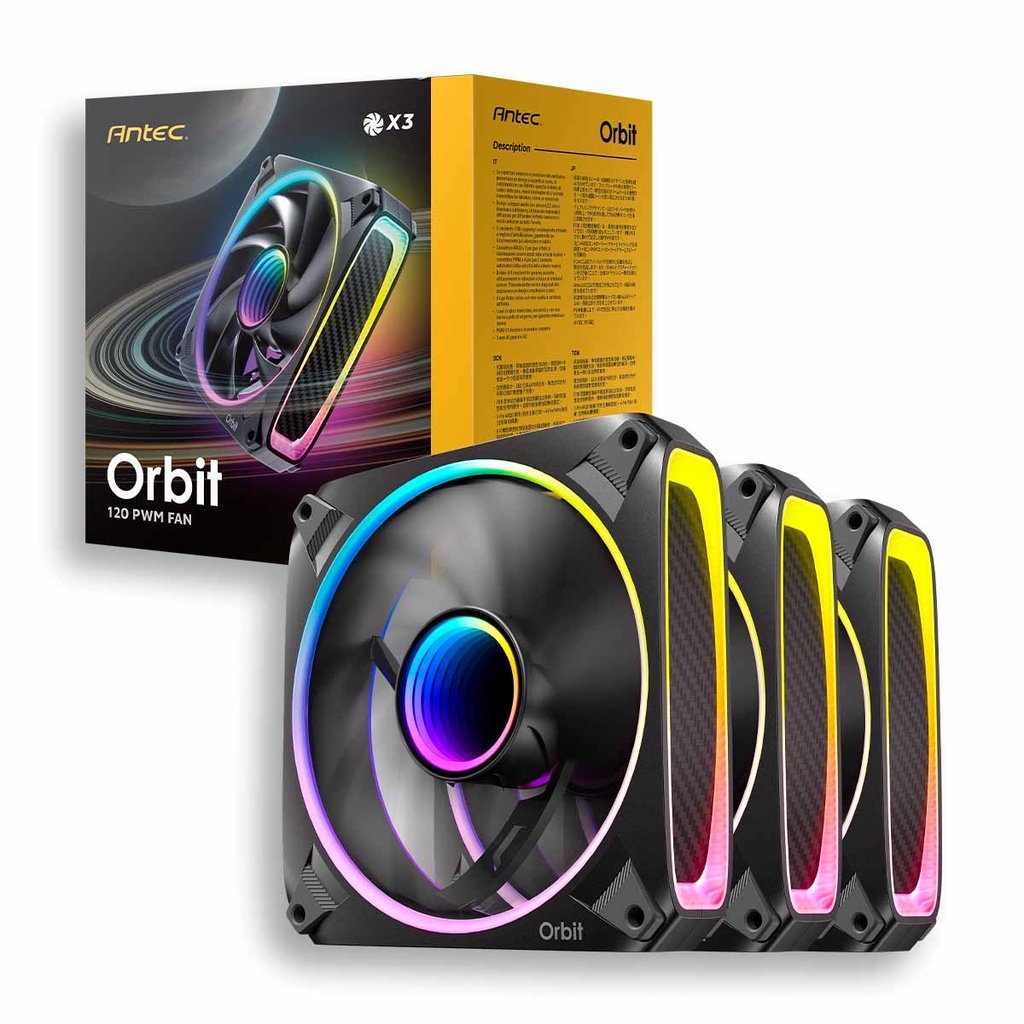 [SPE-26136] KITx3 VENTILADORES ANTEC ORBIT 120 ARGB