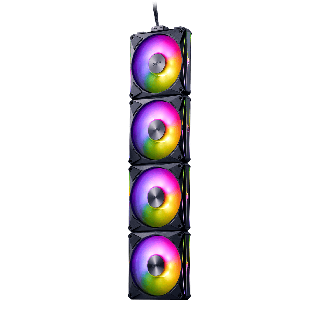 [SPE-26128] KITx4 VENTIL XPG HURRICANE MAGNETICOS 120 ARGB PWM NEGRO