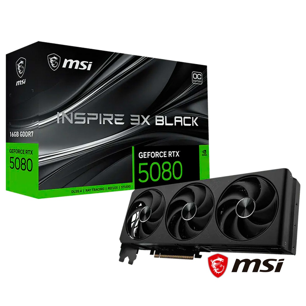 [SPE-3786] 16 GIGAS MSI GEF RTX 5080 INSPIRE 3X BLACK OC